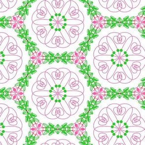 Green & Pink Floral Maze