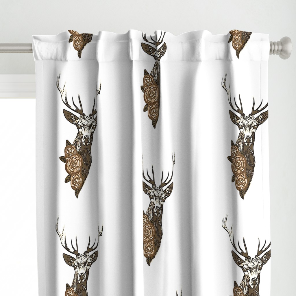 Buck & Buds Boho Deer Large - Pillow Panel