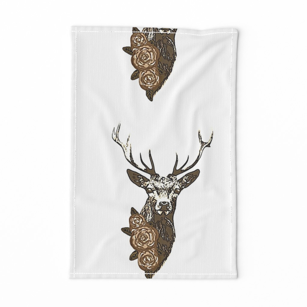 Buck & Buds Boho Deer Large - Pillow Panel