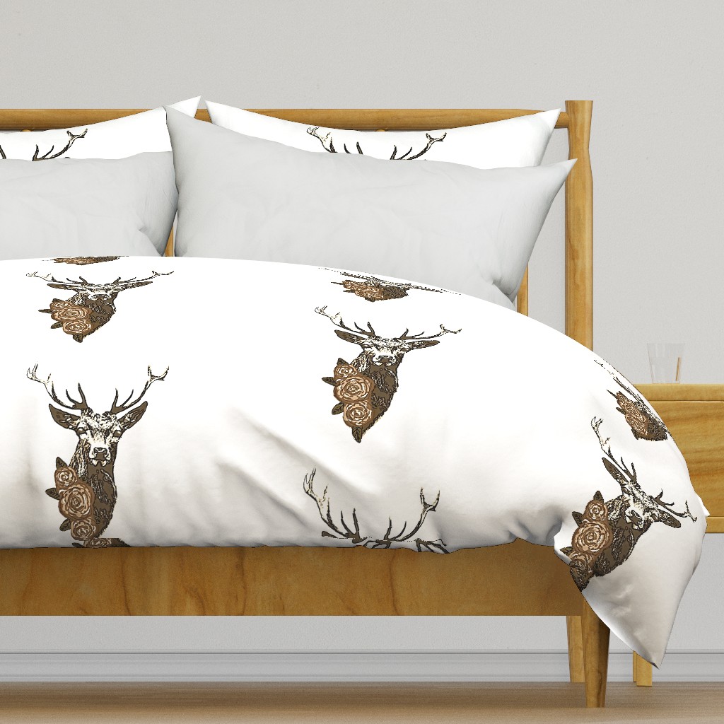 Buck & Buds Boho Deer Large - Pillow Panel