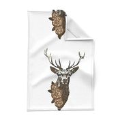 Buck & Buds Boho Deer Large - Pillow Panel