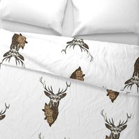 Buck & Buds Boho Deer Large - Pillow Panel