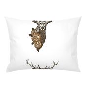 Buck & Buds Boho Deer Large - Pillow Panel