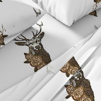 Buck & Buds Boho Deer Large - Pillow Panel