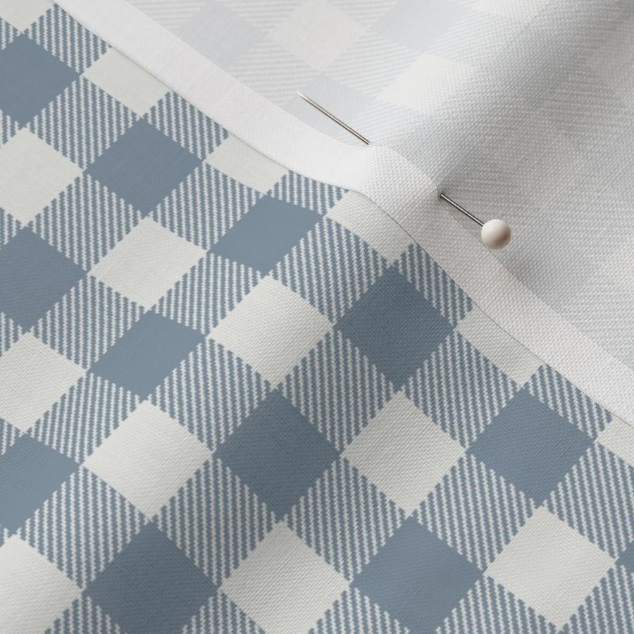 denim blue check fabric - sfx4013 - 1/2" squares - check fabric, neutral plaid, plaid fabric, buffalo plaid 