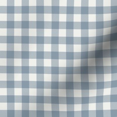 denim blue check fabric - sfx4013 - 1/2" squares - check fabric, neutral plaid, plaid fabric, buffalo plaid 