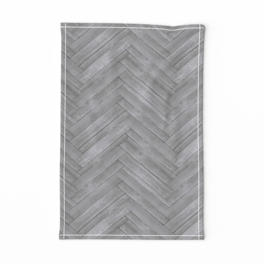 Light Grey Herringbone Wood Panels