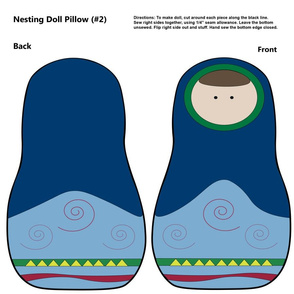 Nesting Dolls Pillow #2 Boy