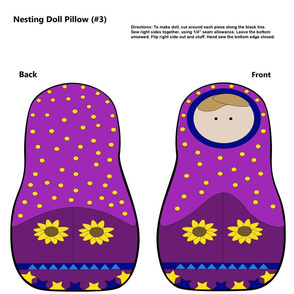 Nesting Dolls Pillow #3 Girl