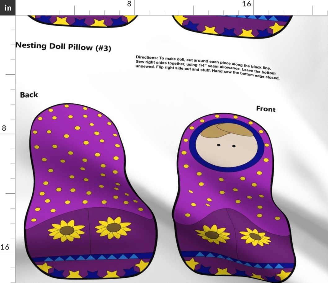 Nesting Dolls Pillow #3 Girl