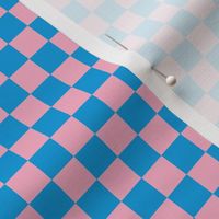 JP11 - Large - Checkerboard of One Inch Squares in Pink and Blue