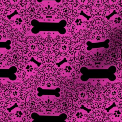 Doggie Damask (Pink)