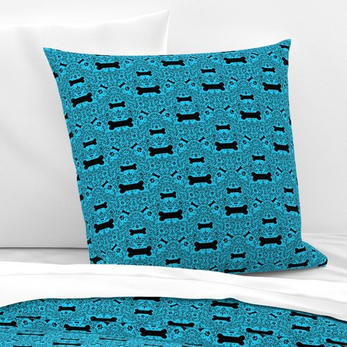 Doggie Damask (Blue)