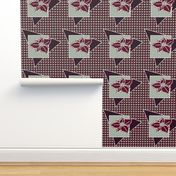 Elegant mod houndstooth poinsettias sage magenta