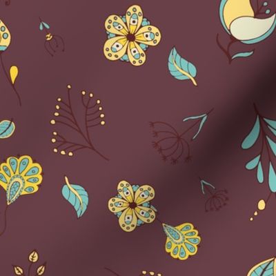 Retro flowers pattern