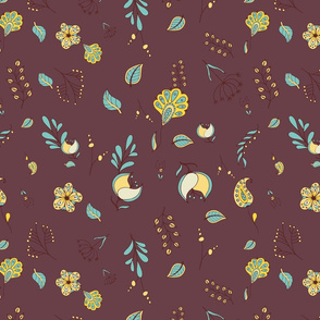 Retro flowers pattern