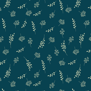 Flora on dark blue 