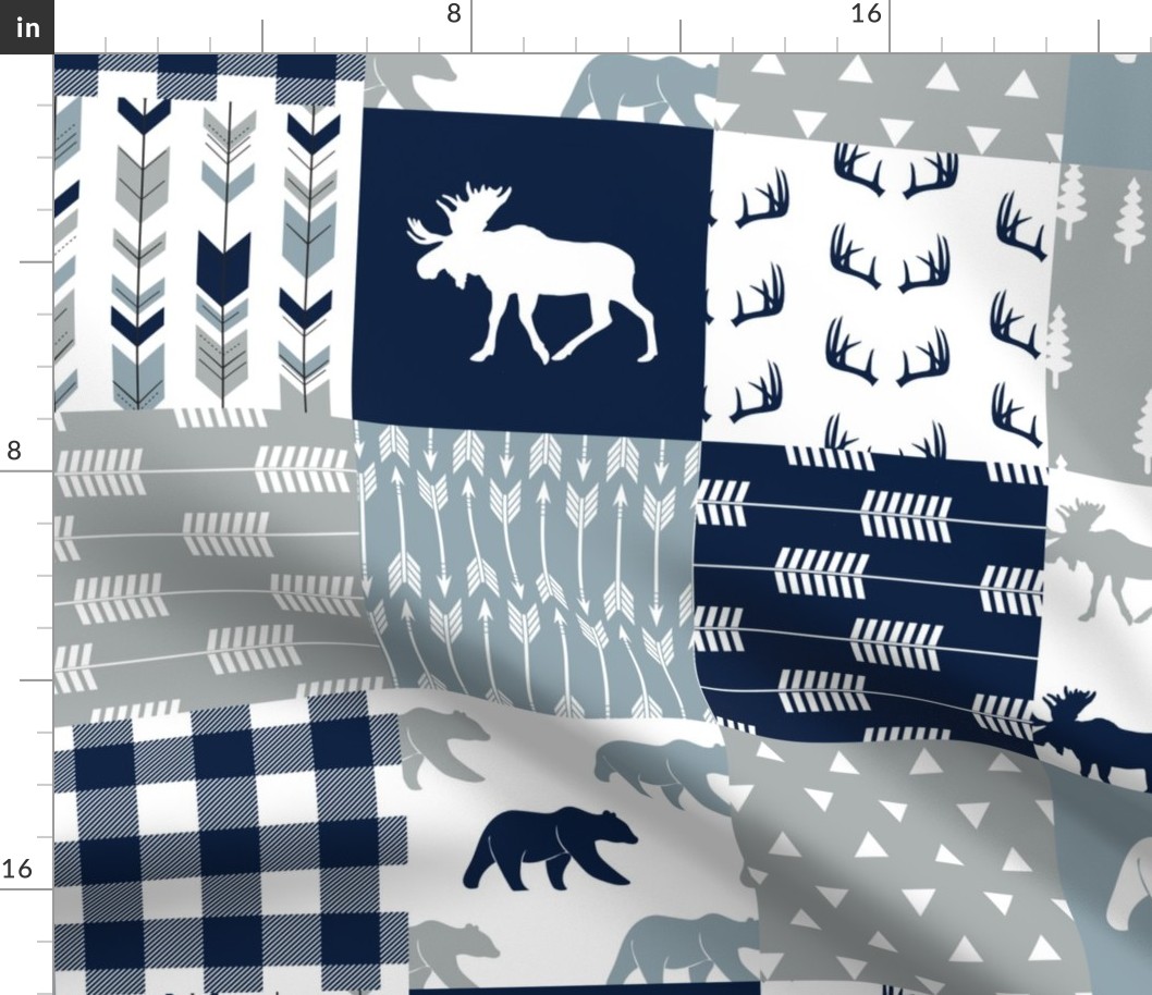 Woodland Wholecloth (moose, deer, and bear)  - plaid