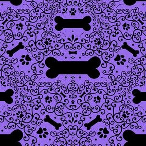 Doggie Damask (Purple)