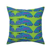 Hummingbirds Teal on Lime