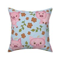 This Little Piggy // Nursery Rhyme // Cute Pigs // Farm Animals // 20x20