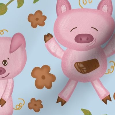 This Little Piggy // Nursery Rhyme // Cute Pigs // Farm Animals // 20x20