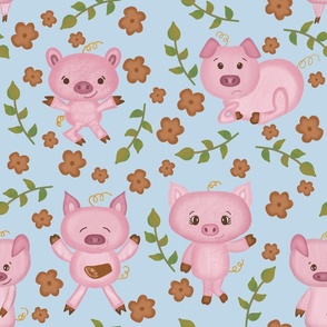 This Little Piggy // Nursery Rhyme // Cute Pigs // Farm Animals // 20x20