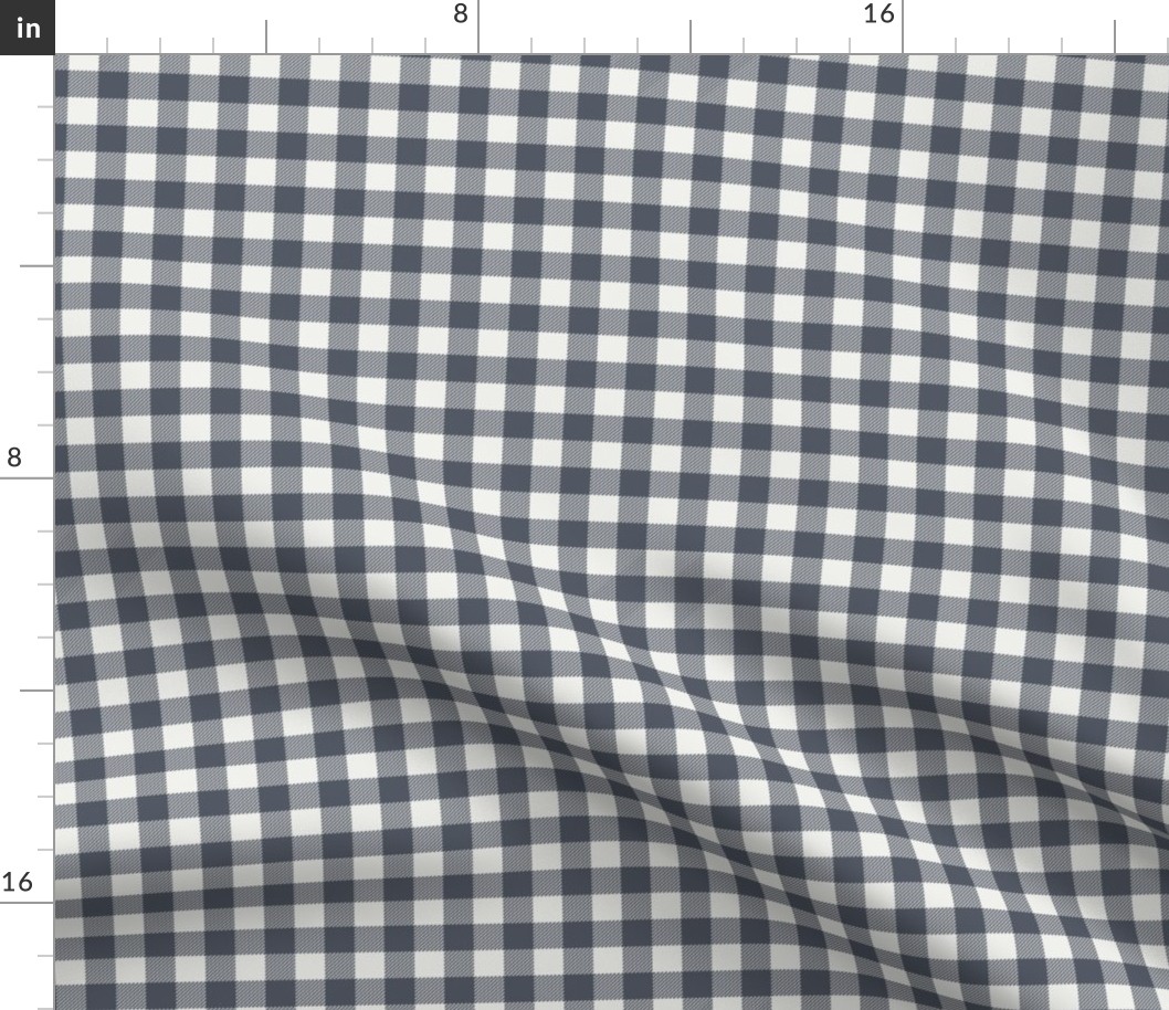 night blue check fabric - sfx3919 - 1/2" squares - check fabric, neutral plaid, plaid fabric, buffalo plaid 