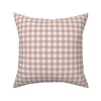 rose pink check fabric - sfx1512 - 1/2" squares - check fabric, neutral plaid, plaid fabric, buffalo plaid 