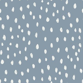 denim blue dots fabric - sfx4013 - dots fabric, neutral fabric, baby fabric, nursery fabric, cute baby fabric 