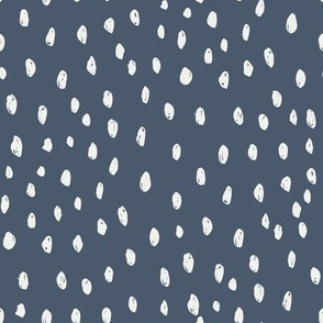 indigo blue dots fabric - sfx3928 - dots fabric, neutral fabric, baby fabric, nursery fabric, cute baby fabric 
