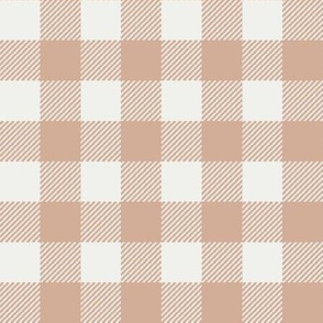 almond check fabric - sfx1213 - 1" squares - check fabric, neutral plaid, plaid fabric, buffalo plaid 