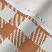 caramel check fabric - sfx1346 - 1" squares - check fabric, neutral plaid, plaid fabric, buffalo plaid 