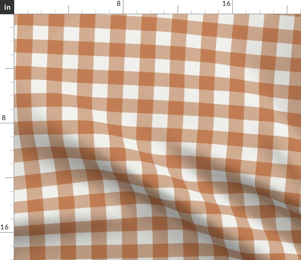 caramel check fabric - sfx1346 - 1" squares - check fabric, neutral plaid, plaid fabric, buffalo plaid 