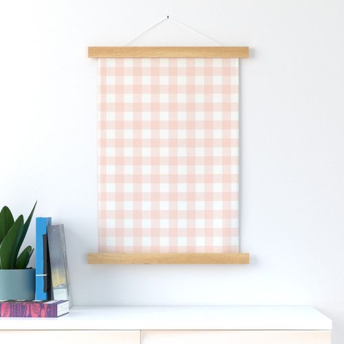 blush pink check fabric - sfx1404 - 1" squares - check fabric, neutral plaid, plaid fabric, buffalo plaid 