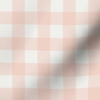 blush pink check fabric - sfx1404 - 1" squares - check fabric, neutral plaid, plaid fabric, buffalo plaid 