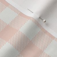 blush pink check fabric - sfx1404 - 1" squares - check fabric, neutral plaid, plaid fabric, buffalo plaid 