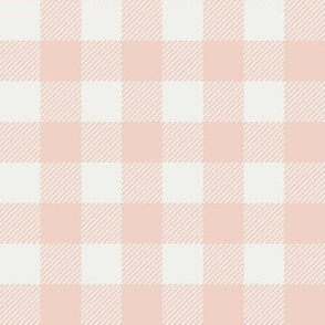 blush pink check fabric - sfx1404 - 1" squares - check fabric, neutral plaid, plaid fabric, buffalo plaid 