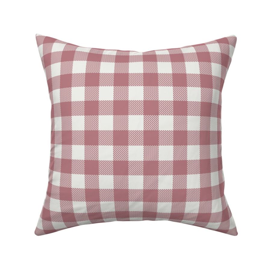 clover pink check fabric - sfx1718 - 1" squares - check fabric, neutral plaid, plaid fabric, buffalo plaid 