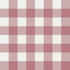 clover pink check fabric - sfx1718 - 1" squares - check fabric, neutral plaid, plaid fabric, buffalo plaid 