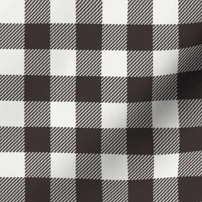 coffee black check fabric - sfx1111 - 1" squares - check fabric, neutral plaid, plaid fabric, buffalo plaid 