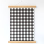 coffee black check fabric - sfx1111 - 1" squares - check fabric, neutral plaid, plaid fabric, buffalo plaid 