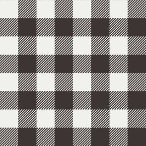 coffee black check fabric - sfx1111 - 1" squares - check fabric, neutral plaid, plaid fabric, buffalo plaid 