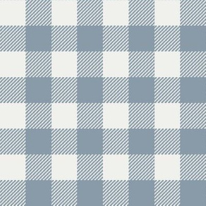 denim blue check fabric - sfx4013 - 1" squares - check fabric, neutral plaid, plaid fabric, buffalo plaid 
