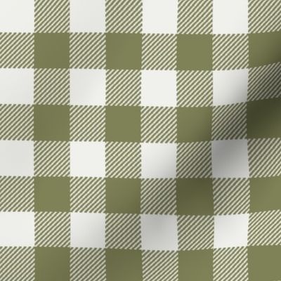 iguana green check fabric - sfx0525 - 1" squares - check fabric, neutral plaid, plaid fabric, buffalo plaid 