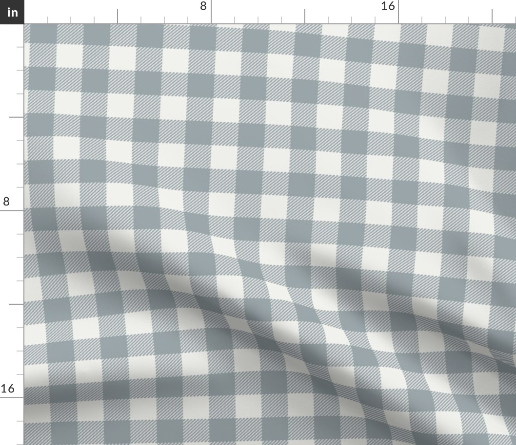 quarry grey check fabric - sfx4305 - 1" squares - check fabric, neutral plaid, plaid fabric, buffalo plaid 