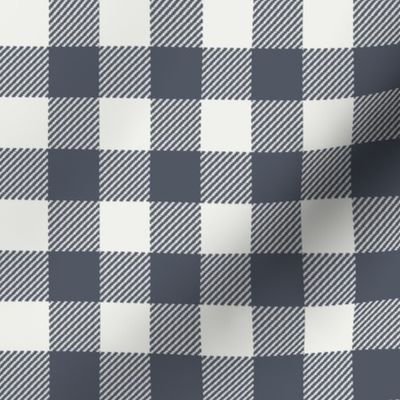 night blue check fabric - sfx3919 - 1" squares - check fabric, neutral plaid, plaid fabric, buffalo plaid 