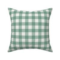 rainforest green check fabric - sfx5815 - 1" squares - check fabric, neutral plaid, plaid fabric, buffalo plaid 