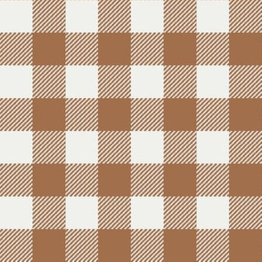 pecan check fabric - sfx1336 - 1" squares - check fabric, neutral plaid, plaid fabric, buffalo plaid 