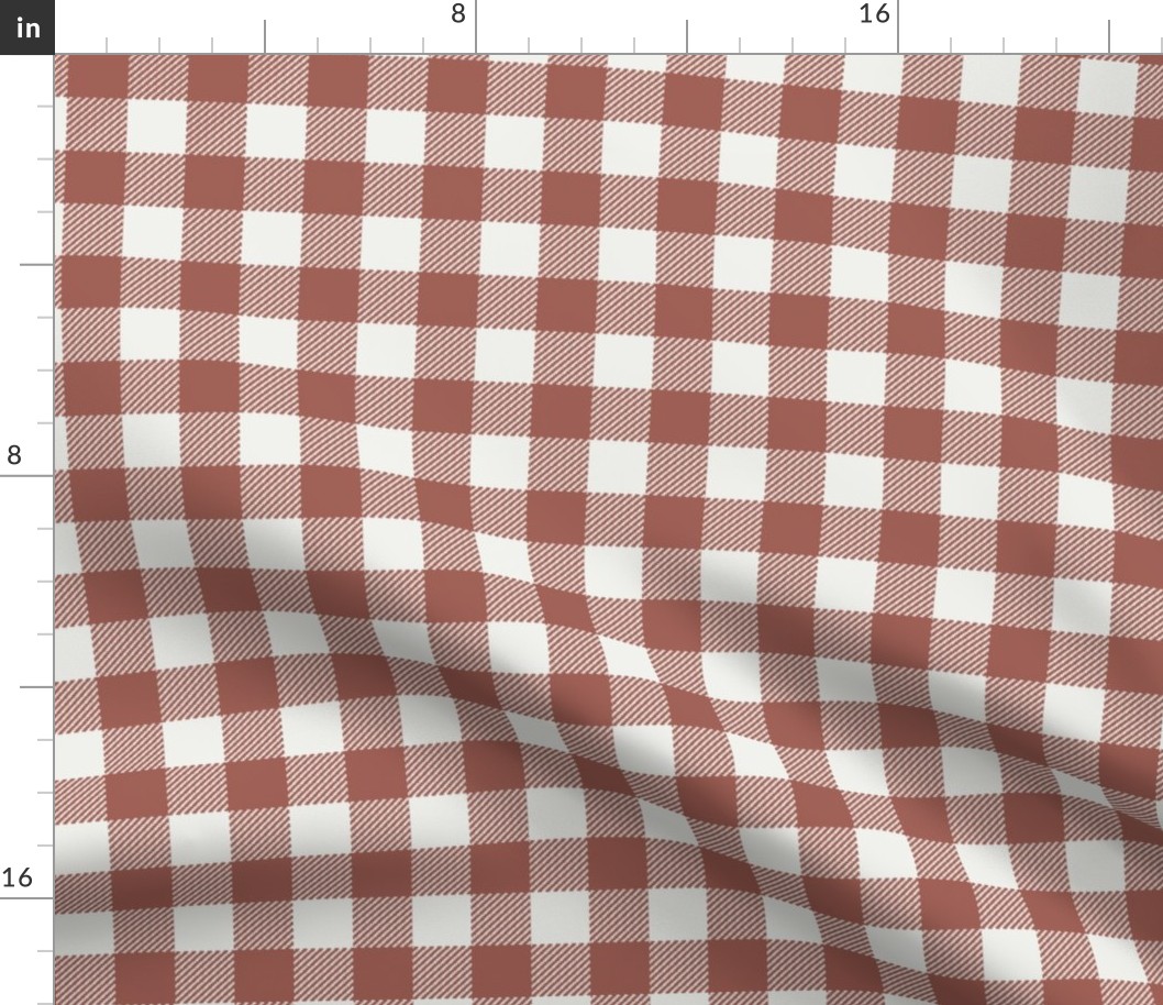 redwood check fabric - sfx1443 - 1" squares - check fabric, neutral plaid, plaid fabric, buffalo plaid 